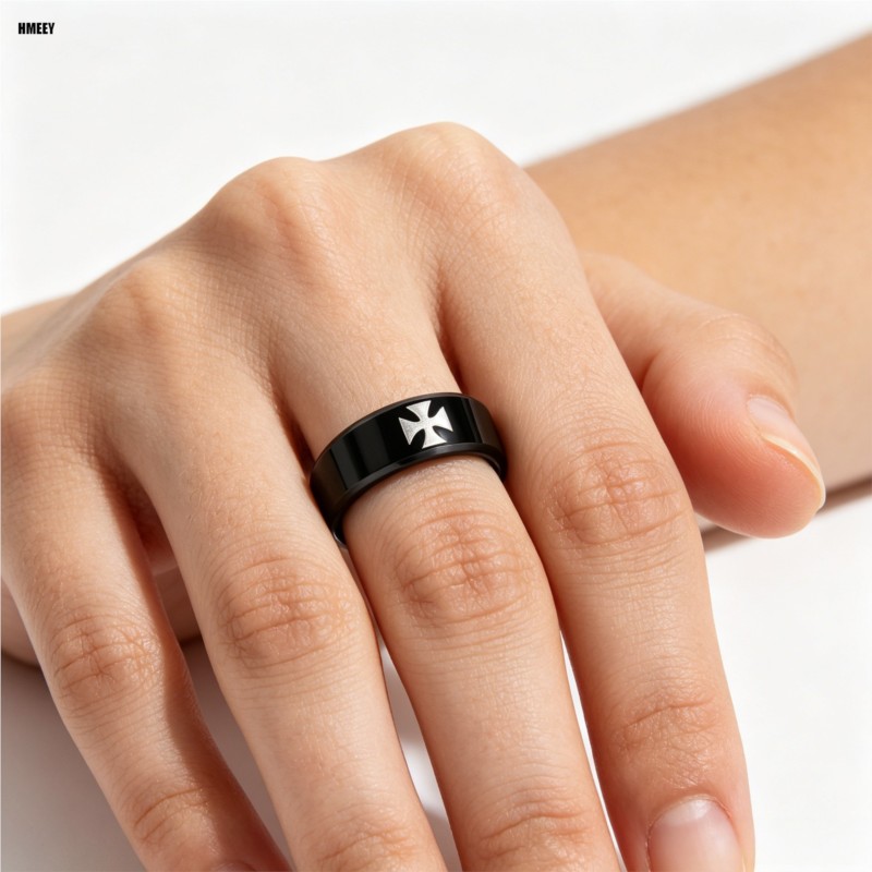 Initial Ring Custom - Pierścień HMEEY z tytanu i stali